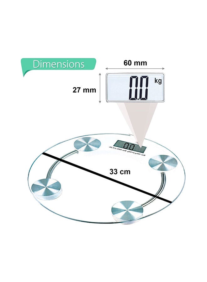 Personal Digital Weighing Scale Clear 33cm