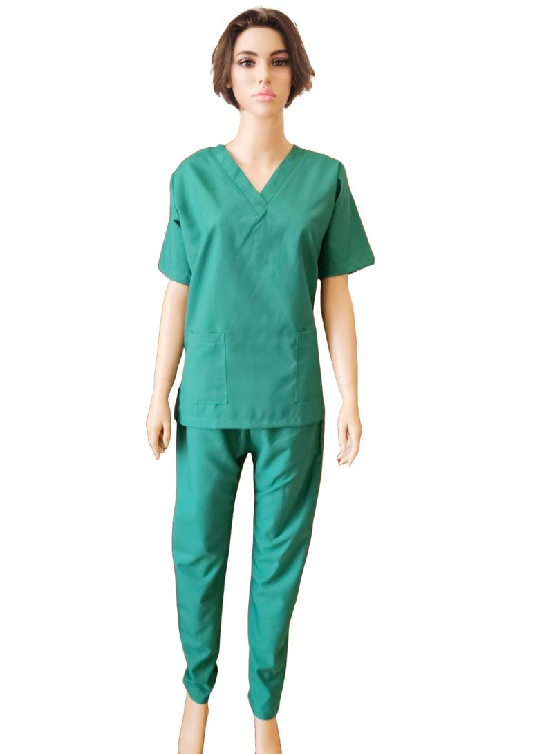 Scrubs Medical Uniform Unisex Top and Pants Grey Nurse Suit Set