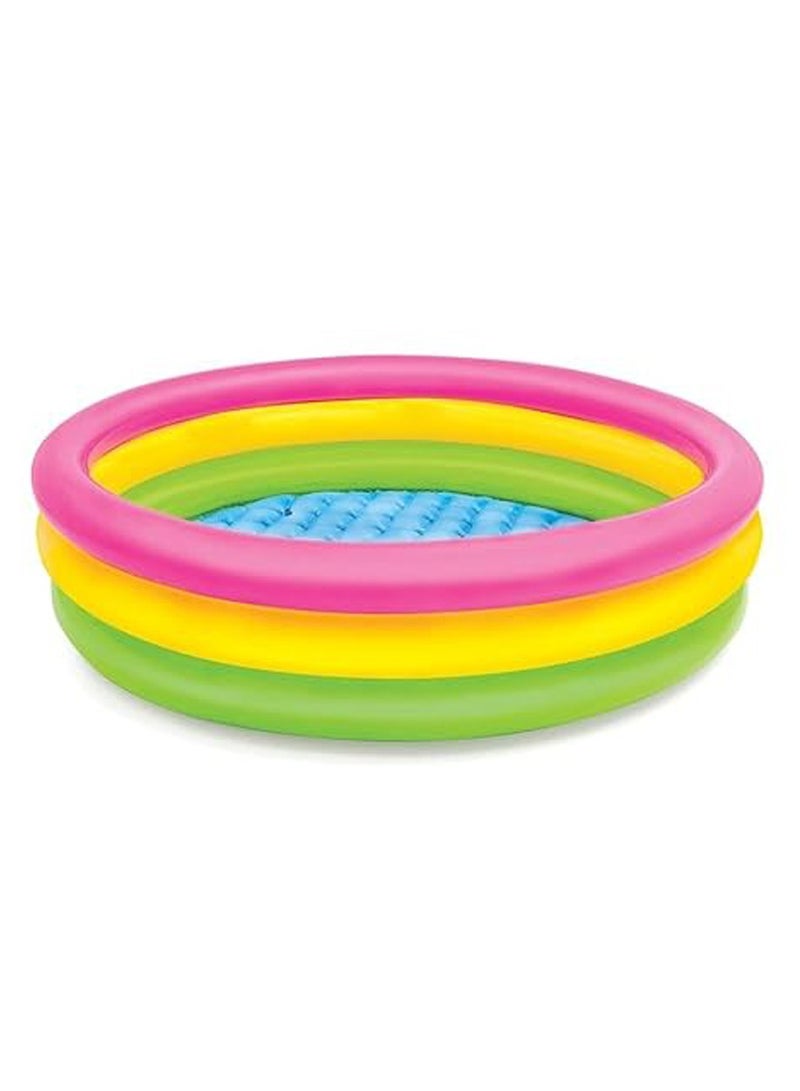 Round Inflatable Swimming Pool Kiddie Pool Blow Up Swimming Pool for Kids Toddler Bathing Tub Portable & Foldable (114x25 CM)