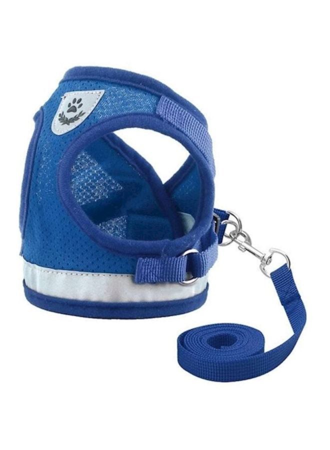 2-Piece Harness And Leash Set Blue/Silver Small
