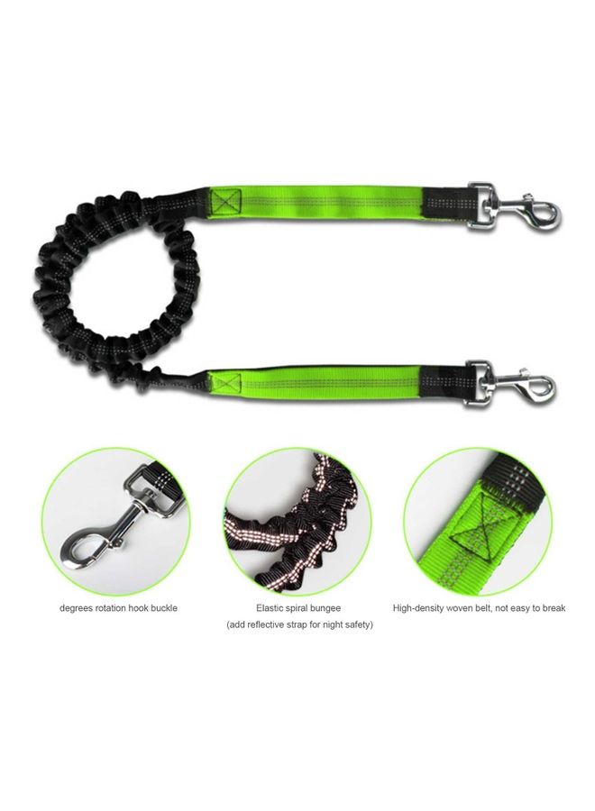 2-Piece Hands-Free Leash With Removable Zipper Pouch Black/Purple 25x8x8cm