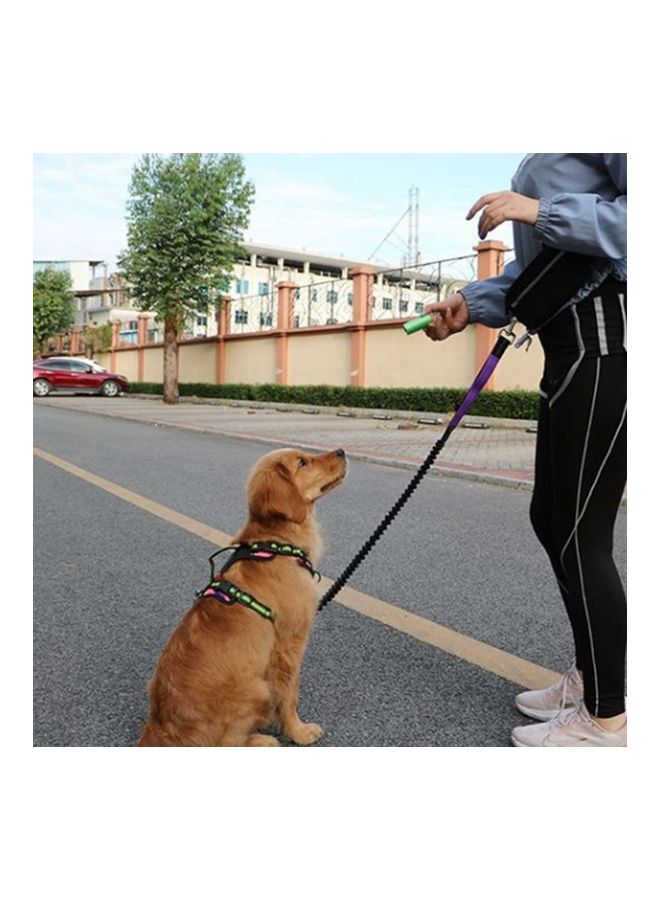 2-Piece Hands-Free Leash With Removable Zipper Pouch Black/Purple 25x8x8cm