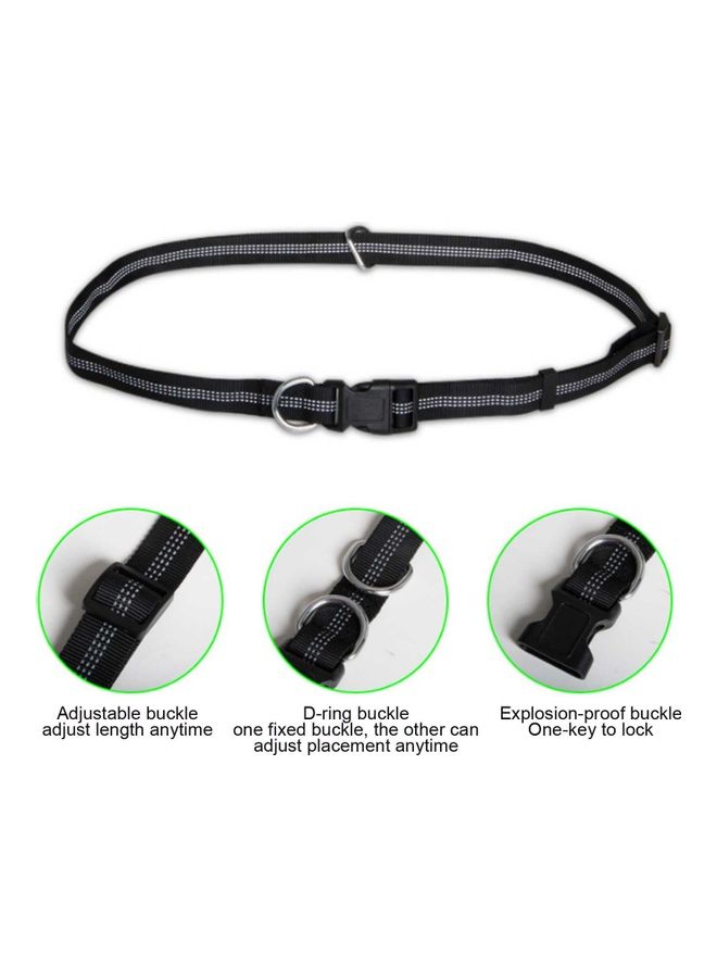 2-Piece Hands-Free Leash With Removable Zipper Pouch Black/Purple 25x8x8cm
