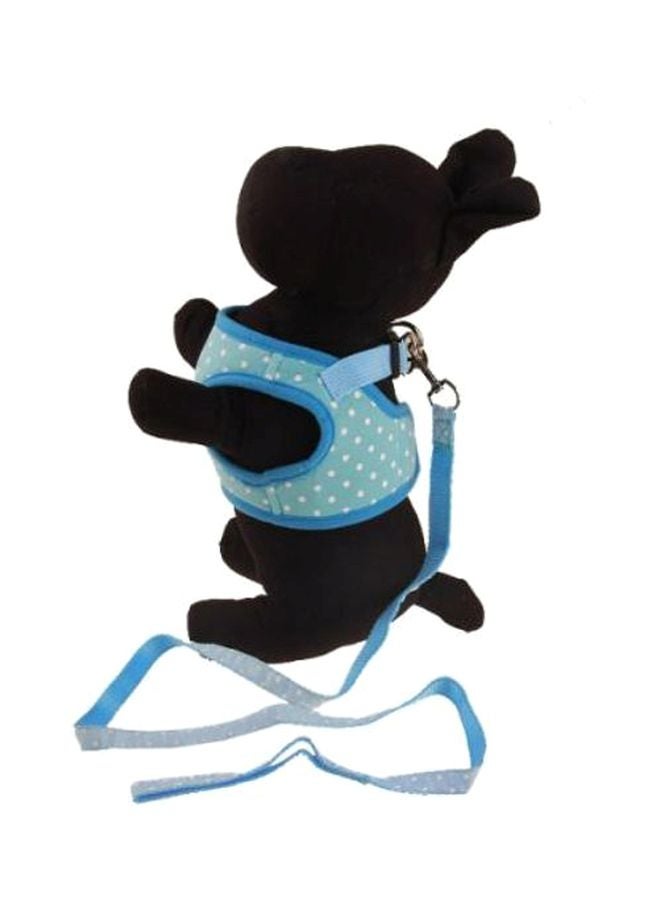 Polka Dot Pattern Leash With Vest Blue/White S