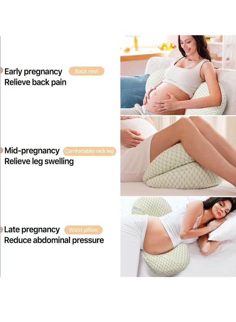 Pregnancy Pillows for Sleeping-Removable and Adjustable Double Wedge Pregnancy Pillow-Maternity Pillow for Pregnant Women Supporting Back