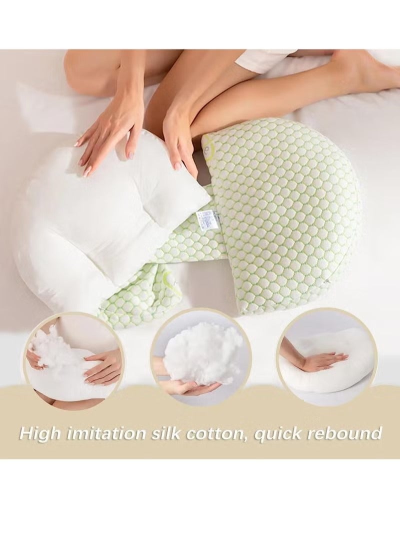 Pregnancy Pillows for Sleeping-Removable and Adjustable Double Wedge Pregnancy Pillow-Maternity Pillow for Pregnant Women Supporting Back