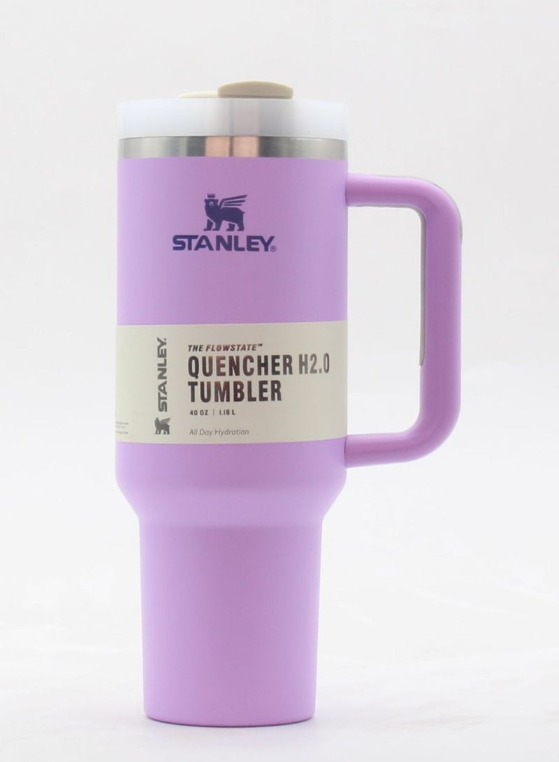 Stanley Quencher H2.0 FlowState Stainless Steel Vacuum Insulated Tumbler with Lid and Straw for Water, Iced Tea or Coffee, Smoothie and More, 40 oz