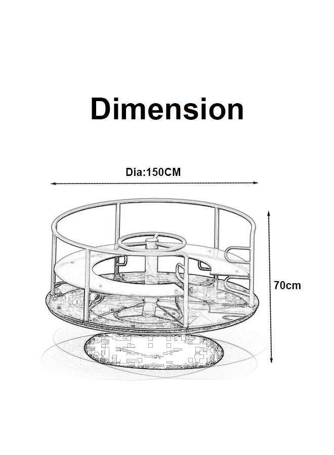 Outdoor Swivel Chair Children's Playground Merry-Go-Round Toy for 5-7 Years Old