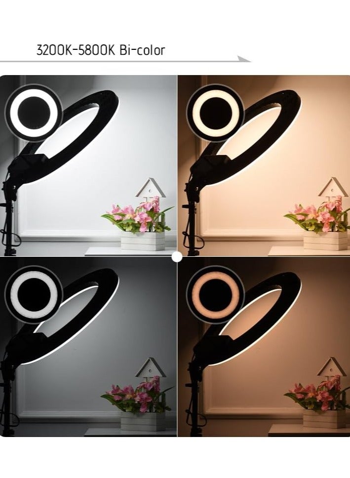 RL 21 LED Soft Ring Light with 3 Mobile Phone Holder 3 Mode Light With Ring Light Tripod Stand