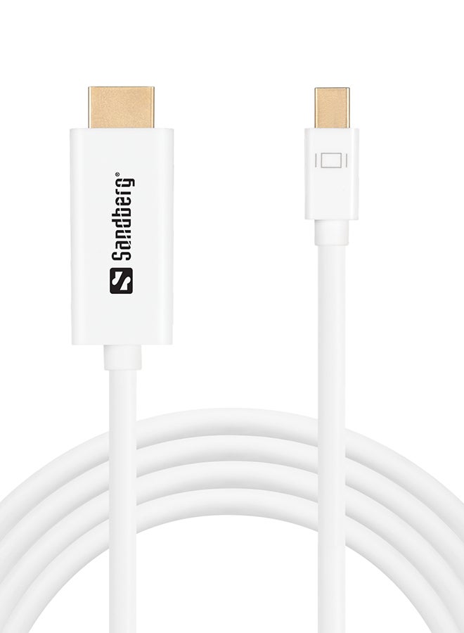 Mini DP HDMI Cable White