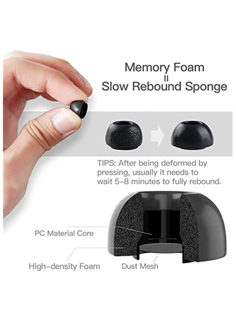 3 Pairs Replacement Ear Tips Compatible with Apple Air Pods Pro, Memory Foam Reducing Noise in-Ear Anti-Slip Eartips Accessories (Fit in The Charging Case) (S/M/L, Black)