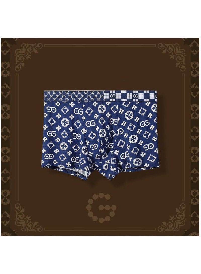 Boxed Men's Fashionable Printed Summer Lightweight Boxed Underwear Set Of 4 Pieces