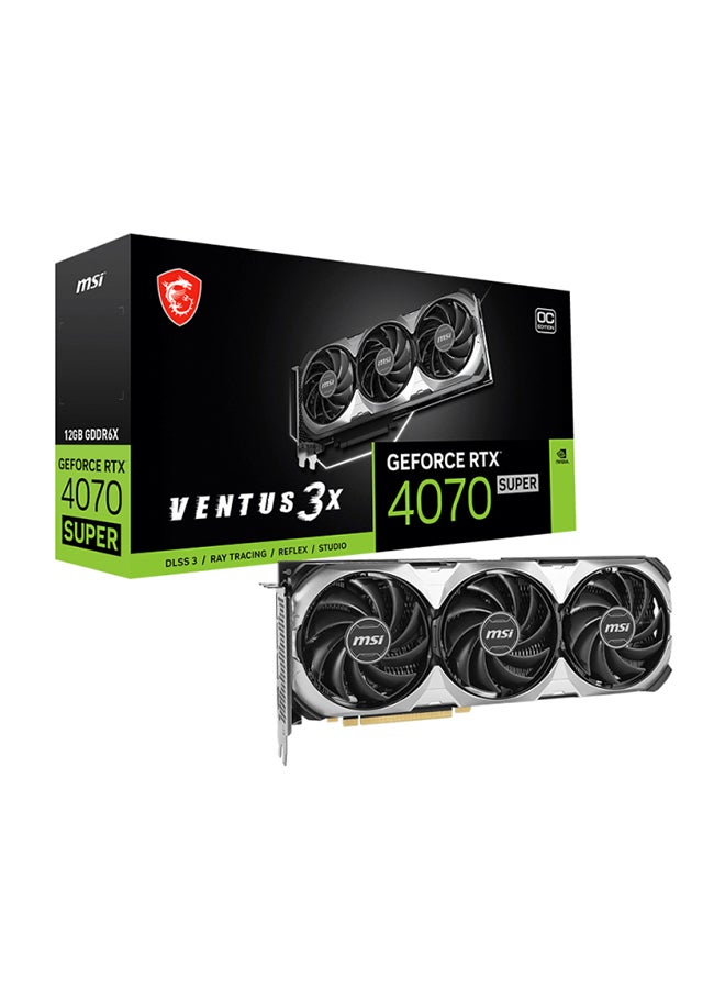 GeForce RTX™ 4070 SUPER VENTUS 3X OC Graphics Card, 12GB GDDR6X 192-bit Memory, 2505MHz Boost Clock, 21Gbps Memory Speed, 7168 CUDA, PCI Express Gen 4, 3*DP , 1*HDMI Black