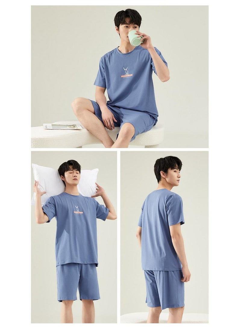 Fashionable Men's Summer Casual Short Sleeved Shorts Home Suit