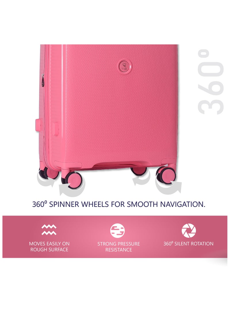 ISTANBUL theme PP Suitcase, Durable, Lightweight Hardshell, Telescopic Handle,  Expandable Vertical Series Travel Luggage Trolley with 4 Quiet 360° Wheels and TSA Lock (28-Inch , Pink)