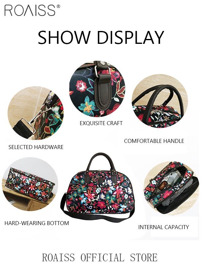 Floral Gym Bag Duffel Bag Printing Lightweight Waterproof Multipurpose Large Capacity Outdoor Luggage Handbag for Fitness Sports Swimming Travel