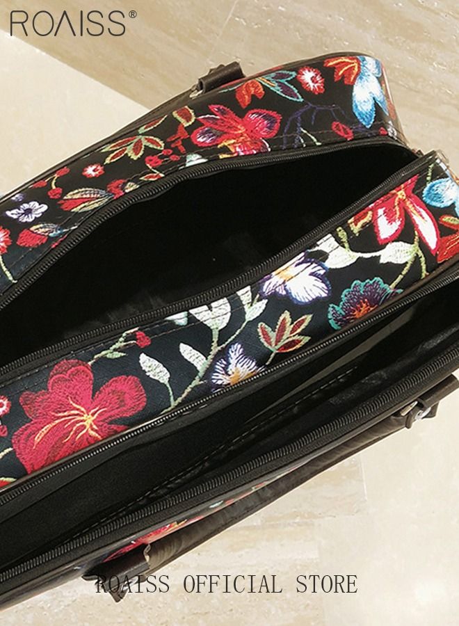 Floral Gym Bag Duffel Bag Printing Lightweight Waterproof Multipurpose Large Capacity Outdoor Luggage Handbag for Fitness Sports Swimming Travel