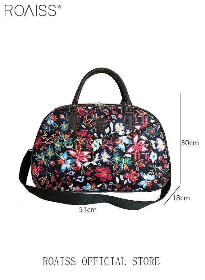 Floral Gym Bag Duffel Bag Printing Lightweight Waterproof Multipurpose Large Capacity Outdoor Luggage Handbag for Fitness Sports Swimming Travel