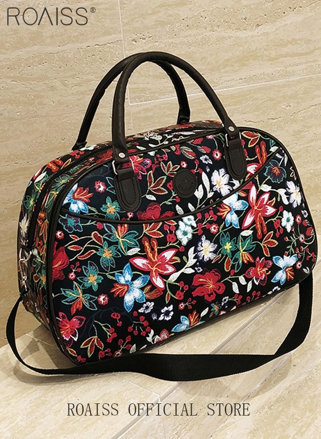 Floral Gym Bag Duffel Bag Printing Lightweight Waterproof Multipurpose Large Capacity Outdoor Luggage Handbag for Fitness Sports Swimming Travel