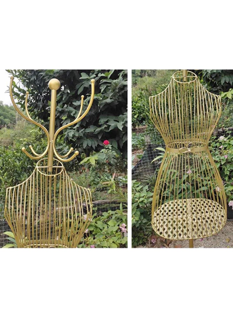 Female Mannequin Torso Body Dress Form Steel Wire Frame Decorative Flower Stand Display Metal Multifunction