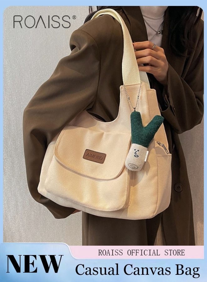 Women's Underarm Bag Large Capacity Commuter Bag Canvas Bag Tote Bag Simple Comes