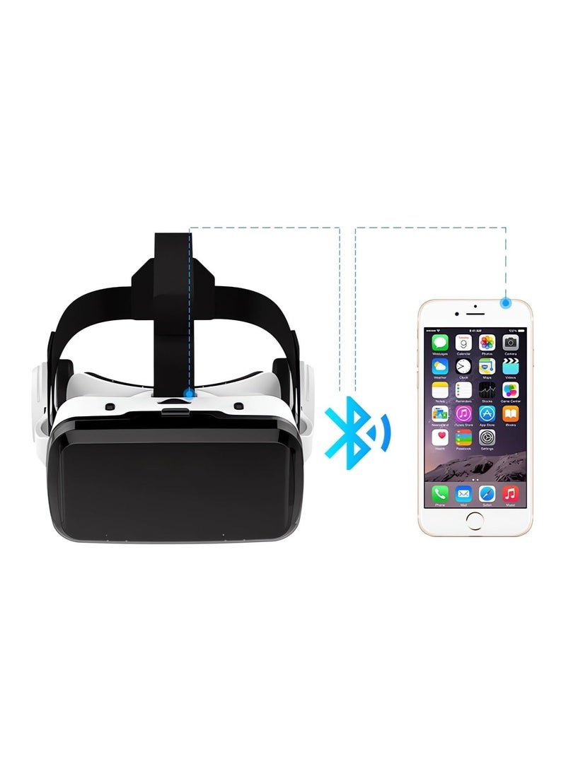 Virtual Reality Game System, Azonee VR Headsets Suitable for iPhone & Android Phones(5”-7”), Wireless Headphones, Virtual Reality Headset for Kids and Adults, 3D VR Glasses for Movies and Games