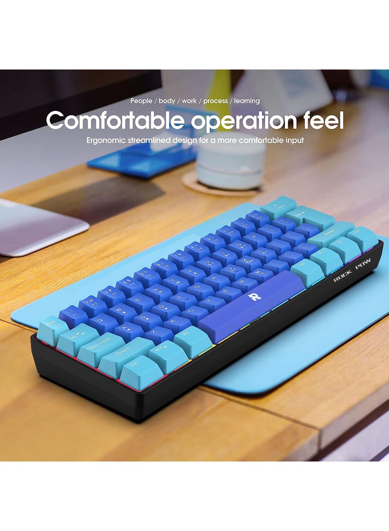 60% Wired Gaming Keyboard RGB Ultra-Compact Mini Keyboard Waterproof Mechanical Feeling Small Keyboard for PC/Mac Gamer Typist Travel Easy to Carry on Business Trip