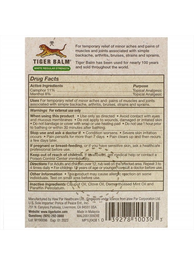 Pain Relieving Ointment White Regular Strength, 0.15 Ounce