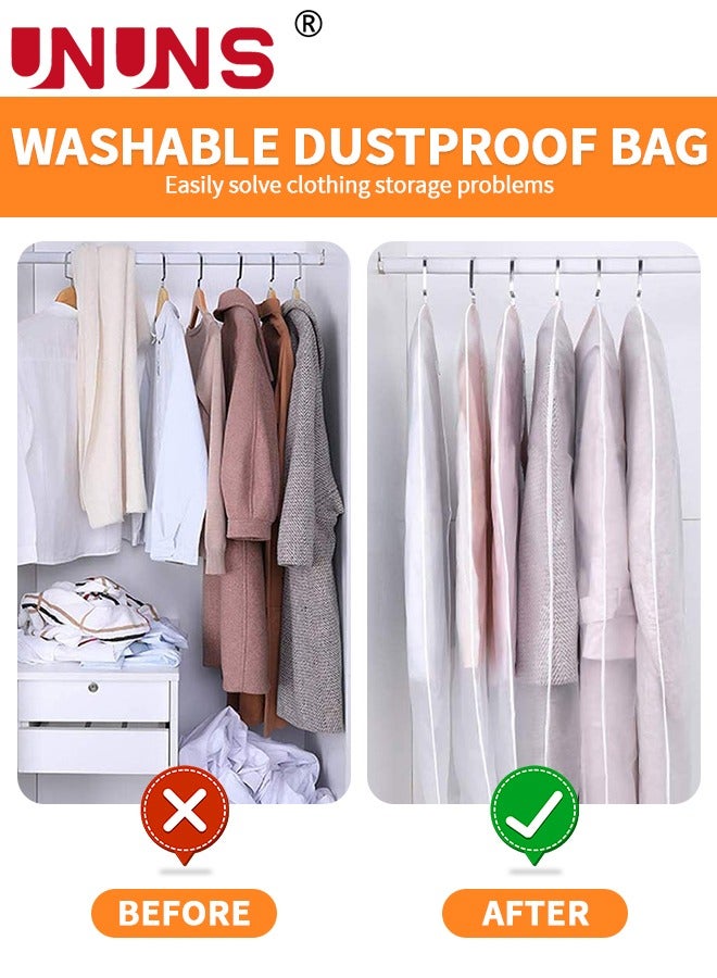 Large Clear Garment Bags,10 Pcs Clothes Cover Protecting Dusts With Zipper,Plastic Garment Bags Hanging Clothes Bags Dress Bag For Gowns Long,Dustproof Bag For Wardrobe Storage Travel,60x100cm