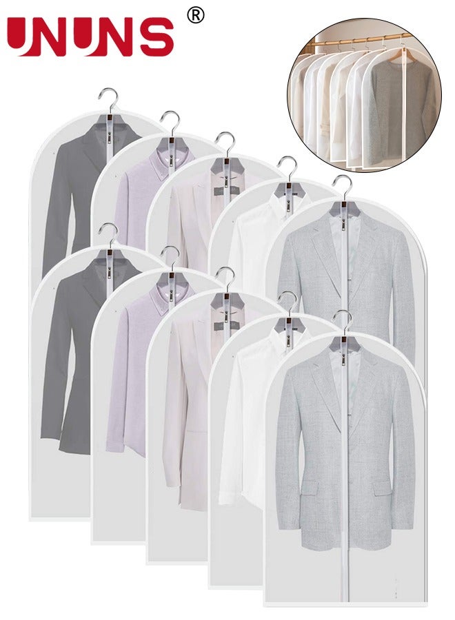 Large Clear Garment Bags,10 Pcs Clothes Cover Protecting Dusts With Zipper,Plastic Garment Bags Hanging Clothes Bags Dress Bag For Gowns Long,Dustproof Bag For Wardrobe Storage Travel,60x100cm