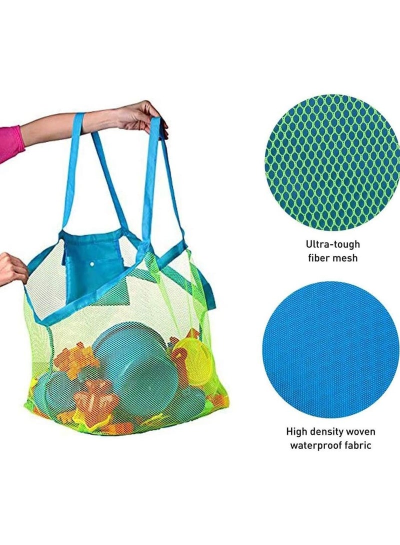 Mesh Extra Large Beach Bag Tote Bag for Carrying Beach Toys Grocery Shopping Picnic Vacation Mesh Beach Bag and Tote for Sand Toys Beach Net for Kids