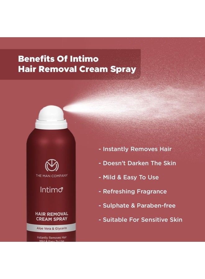 The Man Company Intimo Instant Hair Removal Spray for Men & Women- 200 gm | Painless & Irritation Free Spray for Chest, Underarms, & Legs | Easy to Use | Sulphate & Paraben Free | All Skin Types