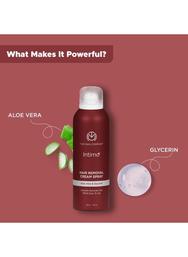 The Man Company Intimo Instant Hair Removal Spray for Men & Women- 200 gm | Painless & Irritation Free Spray for Chest, Underarms, & Legs | Easy to Use | Sulphate & Paraben Free | All Skin Types
