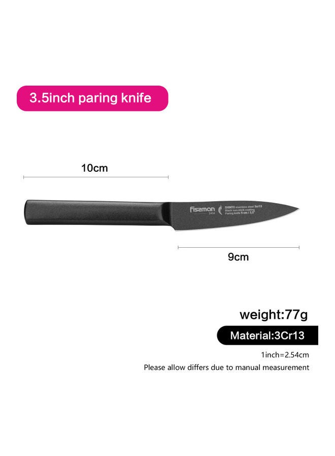 Steel Paring Knife Shinto With Non-Stick Coating Black 3.5inch