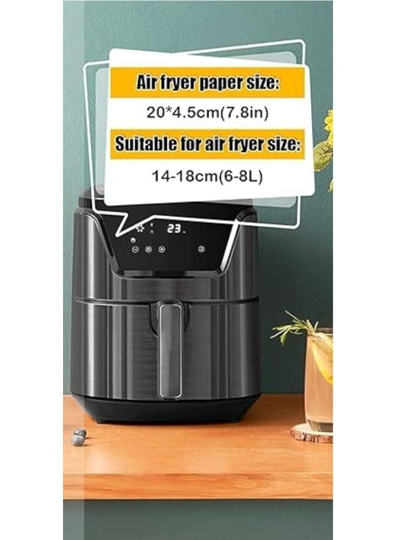 ARTC Air Fryer Disposable Food Grade Paper Liner And  Non-Stick Oil Resistant Microwave And Oven Parchment For Baking And Roasting Square Shape 20cm