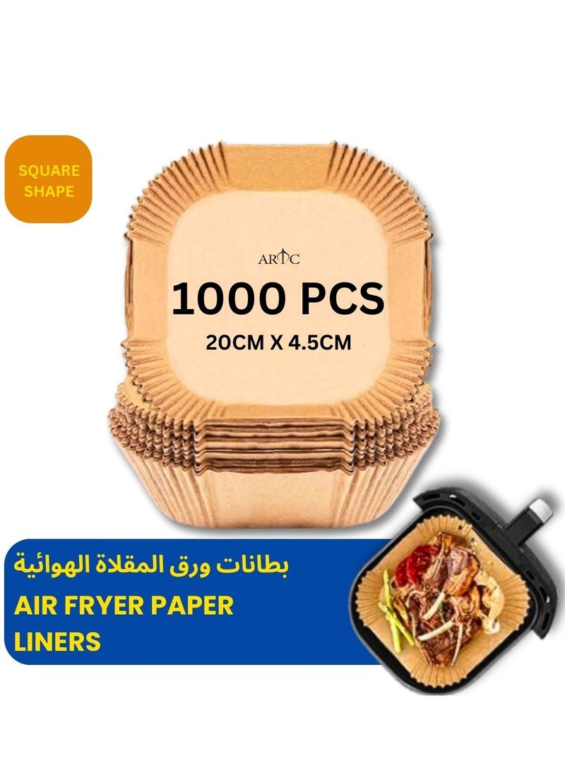 ARTC Air Fryer Disposable Food Grade Paper Liner And  Non-Stick Oil Resistant Microwave And Oven Parchment For Baking And Roasting Square Shape 20cm