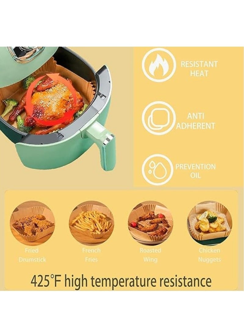 ARTC Air Fryer Disposable Food Grade Paper Liner And  Non-Stick Oil Resistant Microwave And Oven Parchment For Baking And Roasting Square Shape 20cm