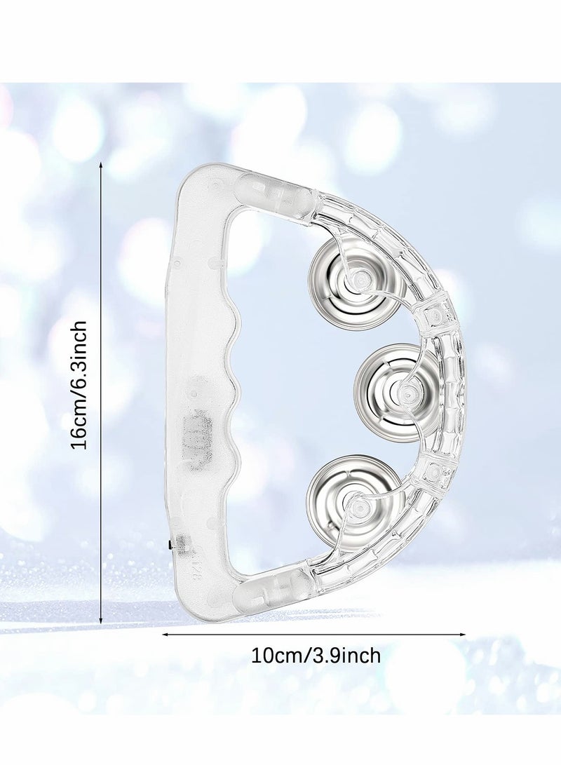 Light Up Tambourine, LED Tambourine Musical Flashing Tambourine Handheld Percussion Instrument, Ring Metal Jingles Percussion Musical Educational Hand Instrument, Party Kids Games (4 PCS)