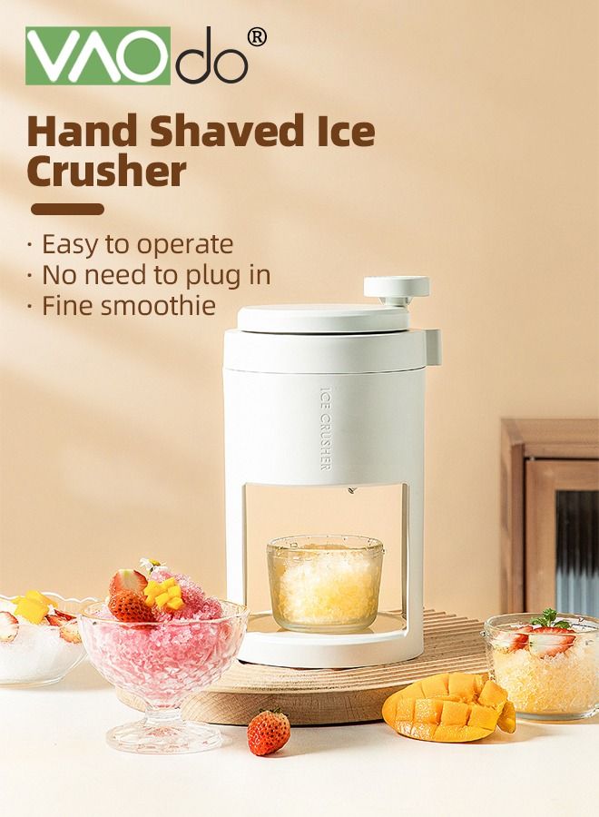 3PCS Ice Shaver and Snow Cone Machine Premium Portable Ice Crusher and Shaved Ice Machine with Free Ice Cube Trays BPA Free with Glass Container