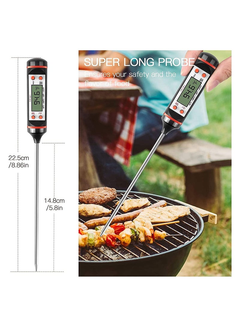 Meat Thermometer, Cooking Thermometer with Instant Read, LCD Screen, Hold Function for Kitchen Food Smoker Grill BBQ Meat Candy Milk Water