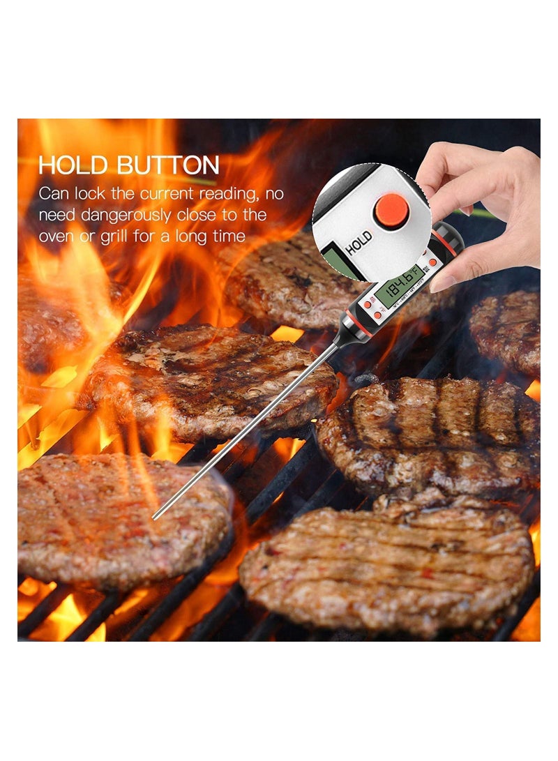 Meat Thermometer, Cooking Thermometer with Instant Read, LCD Screen, Hold Function for Kitchen Food Smoker Grill BBQ Meat Candy Milk Water