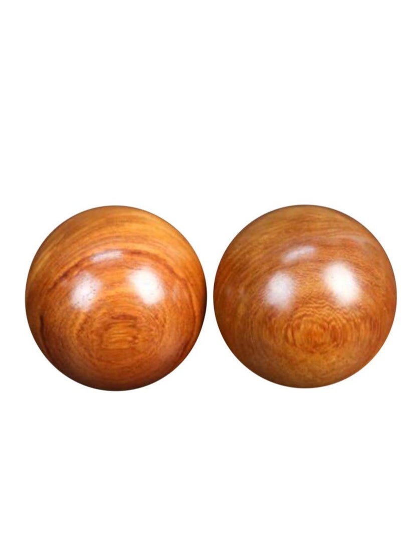 2 PCS Wooden Round Balls, Meditation Balls Qigong Balls Massage Ball Hand Massage Ball Chinese Health Exercise Balls for Relaxation Hand Therapy 4CM