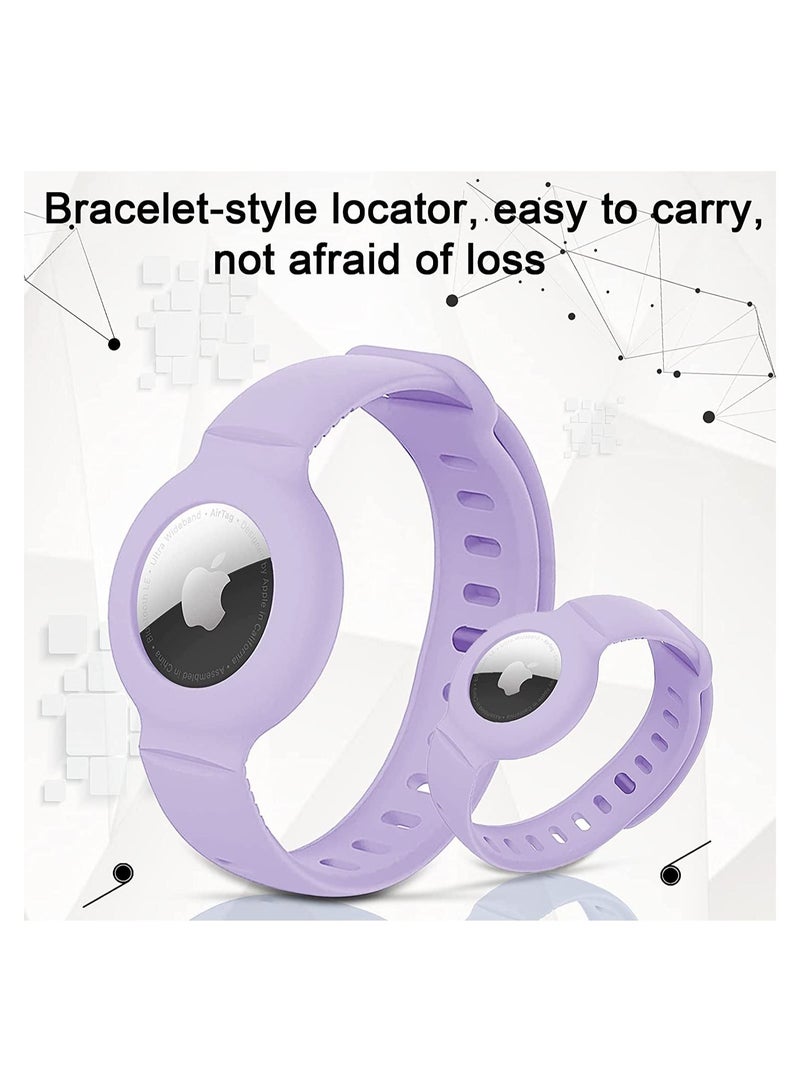 Watch Wristbands for Airtag Soft Silicone Bracelet for Kids Lightweight Waterproof Watch Strap Compatible with Apple Airtag for Children and Old Man 2 Pcs