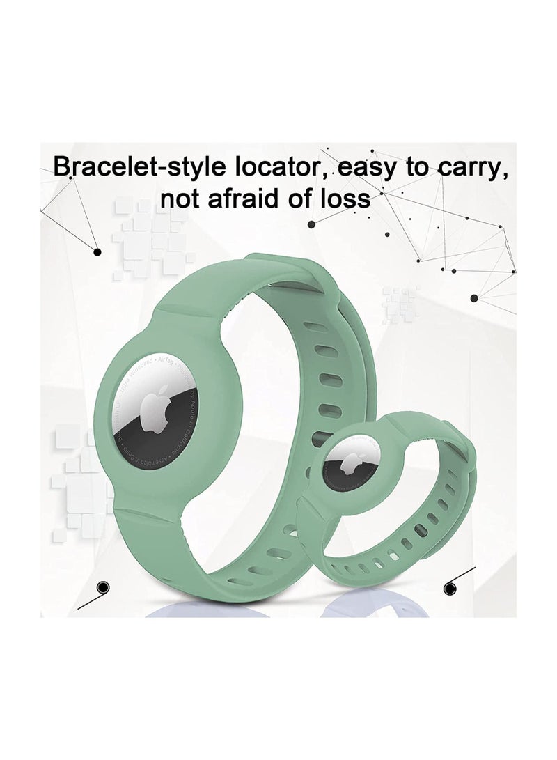 Watch Wristbands for Airtag Soft Silicone Bracelet for Kids Lightweight Waterproof Watch Strap Compatible with Apple Airtag for Children and Old Man 2 Pcs