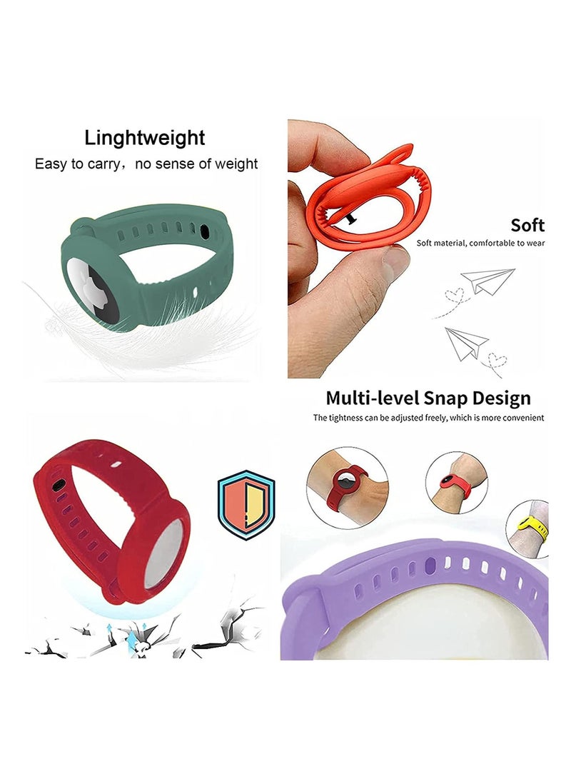 Watch Wristbands for Airtag Soft Silicone Bracelet for Kids Lightweight Waterproof Watch Strap Compatible with Apple Airtag for Children and Old Man 2 Pcs