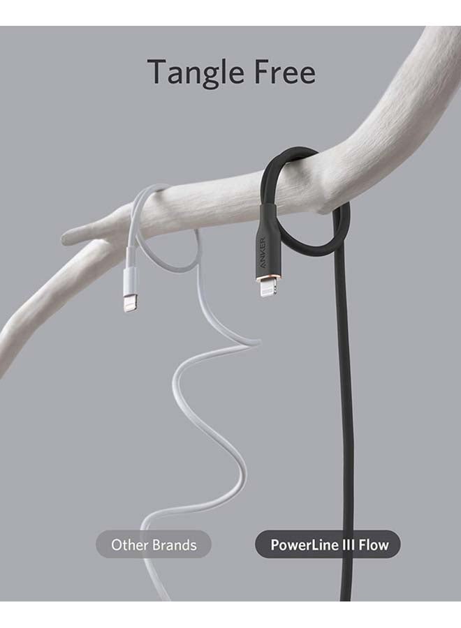 USB C To Lightning Cable Black/Silver