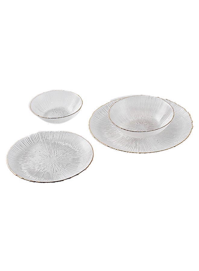 4-Piece Tableware Set Transparent 26.5x26.5x2cm