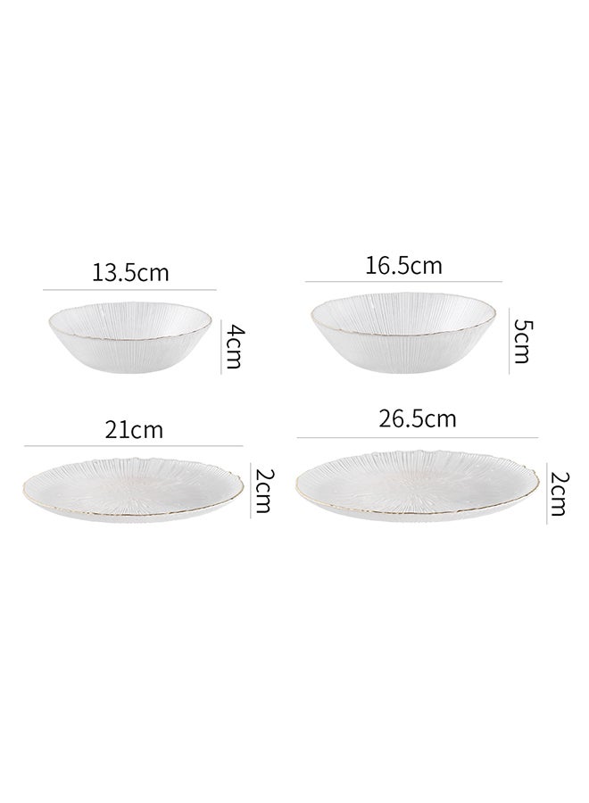 4-Piece Tableware Set Transparent 26.5x26.5x2cm