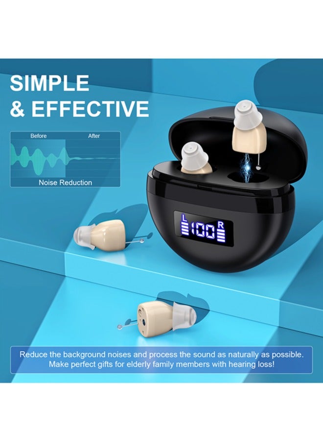 Hearing Aids Rechargeable for Seniors with Noise Cancelling, Hearing Aid Device Amplifier Low Whistling