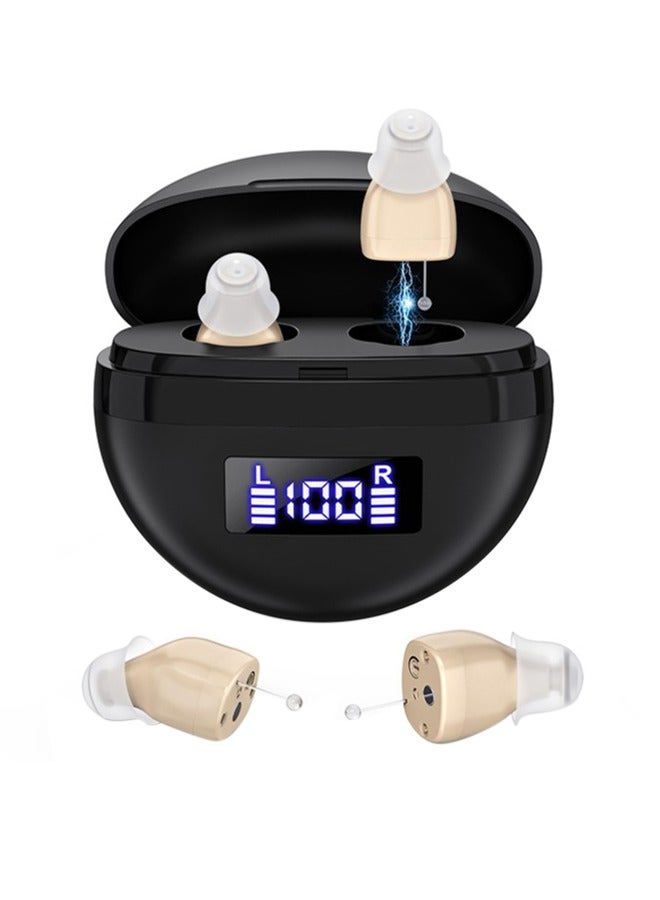 Hearing Aids Rechargeable for Seniors with Noise Cancelling, Hearing Aid Device Amplifier Low Whistling